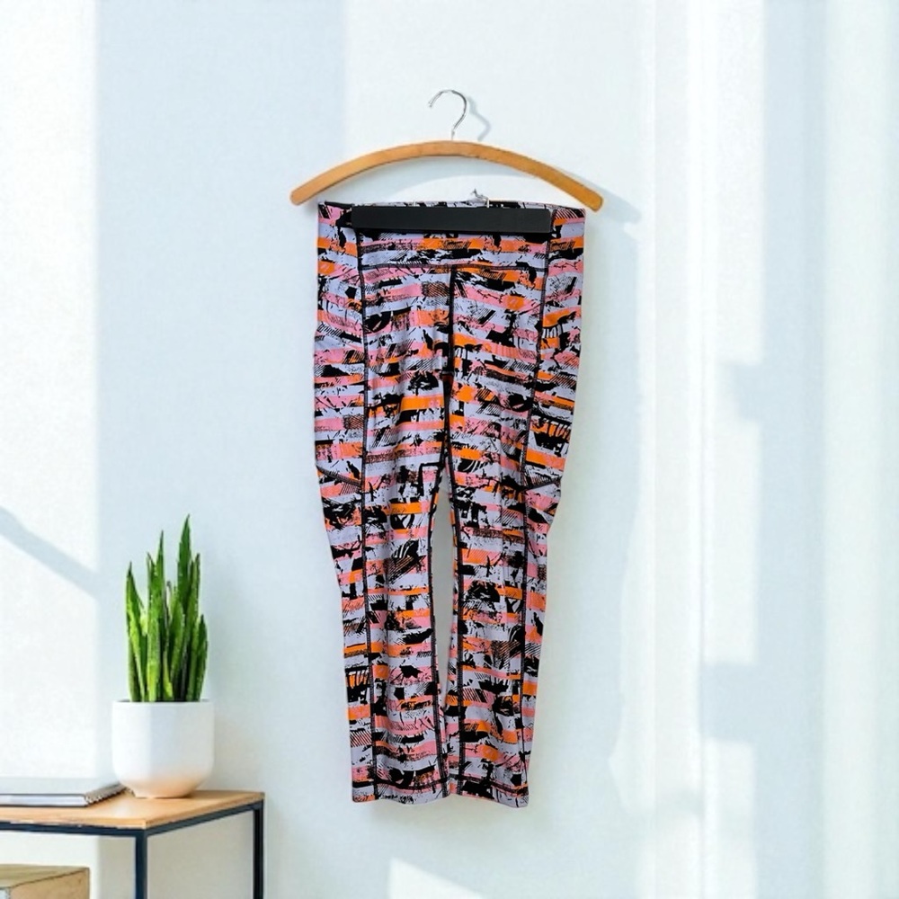 Lululemon Women’s 7/8 Tight II Pink Orange Waistband Pocket Leggings Size 4 - Picture 12 of 13